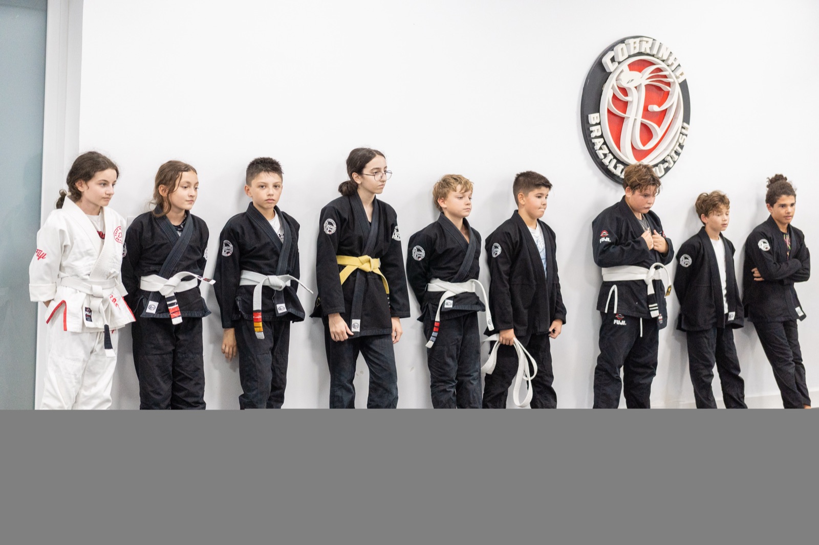 Kids in gis lined up at Avant-Garde BJJ Malta